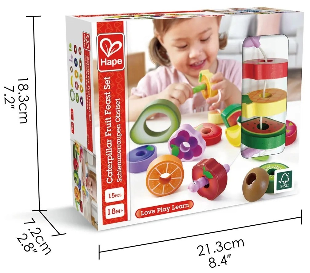 Play Set Hape  - gustări de fructe cu omizi