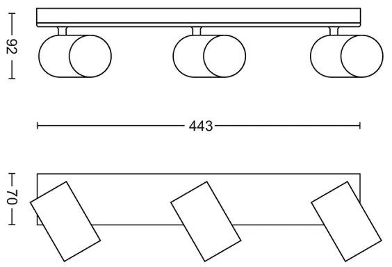 Philips 50593/30/PN - Lampa spot MYLIVING KOSIPO 3xGU10/5,5W/230V