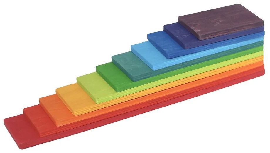 Jucărie de construcție Montessori din lemn cu model curcubeu