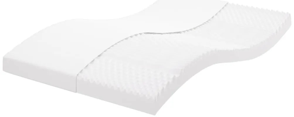 vidaXL Saltea din spumă, alb, 140x190 cm, 7 zone, duritate 20 ILD