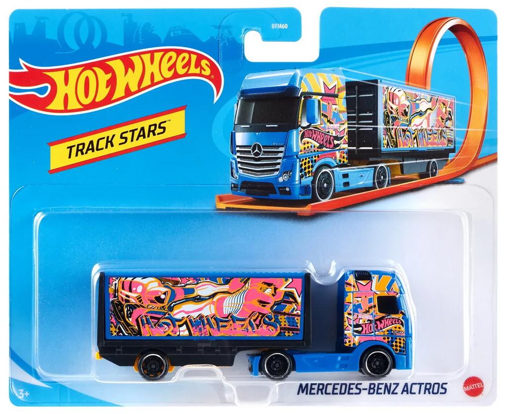 Hot wheels camion mercedes-benz actros albastru