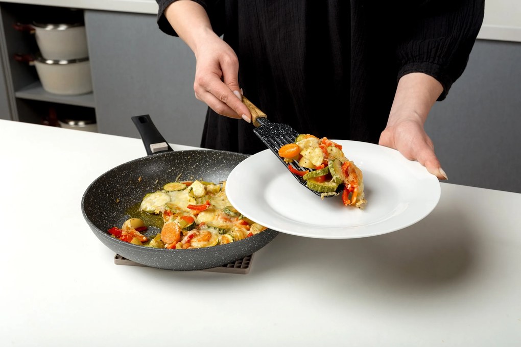 Spatula cu fante Nature Large Negru, L30,5 cm