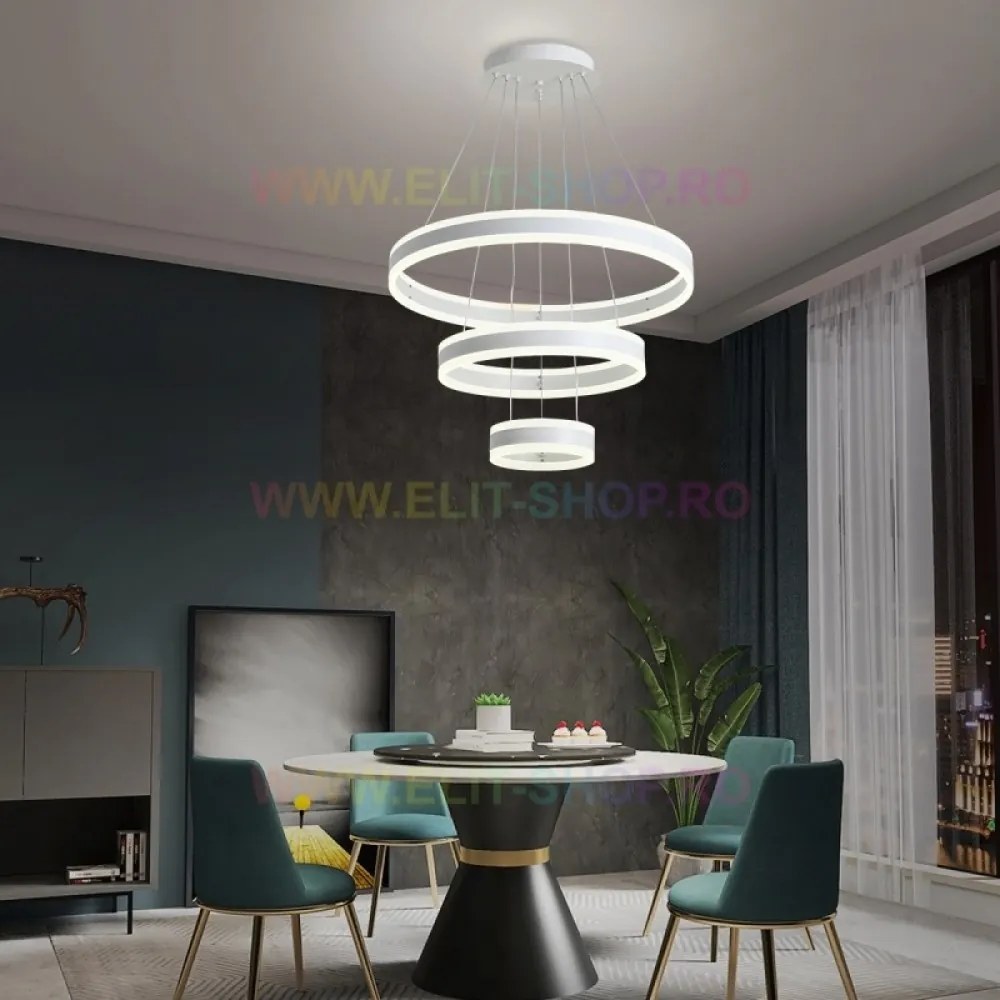 Lustra LED Cu Telecomanda, Elit's Esn1768/600-W, 304W, ALB