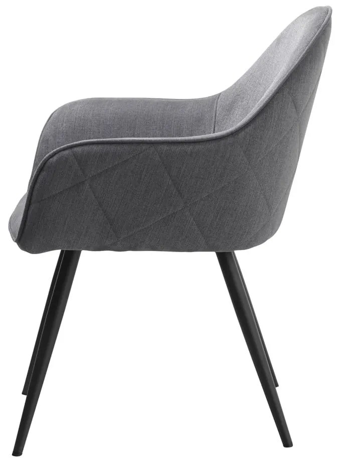 Scaun de sufragerie gri cu cotiere tapițat Minto – Unique Furniture