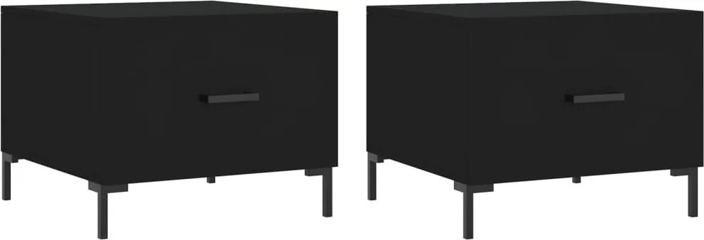 vidaXL Măsuțe de cafea, 2 buc., negru, 50x50x40 cm, lemn compozit