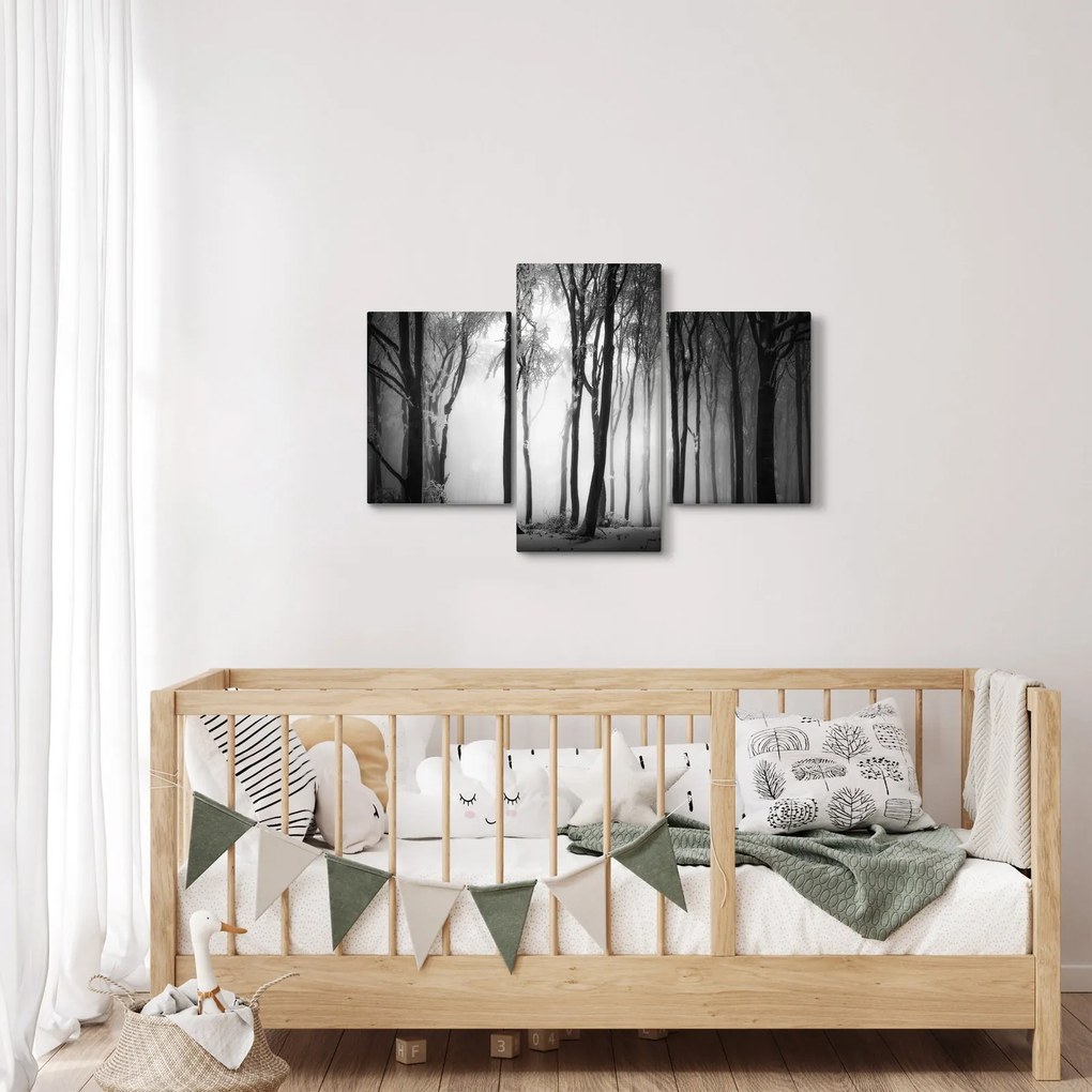 Tablou - Lup în pădurea întunecată (90x60 cm)