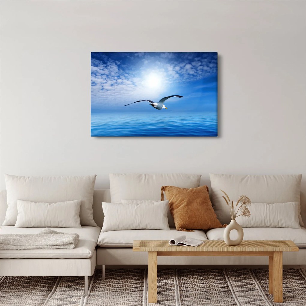 Tablou - Pescărușul peste mare (90x60 cm)