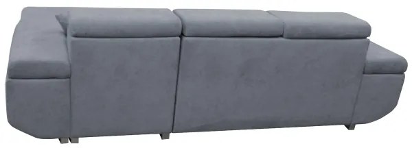 Colțar extensibil CASTELO cu spațiu de depozitare, în L, varianta dreaptă, gri închis