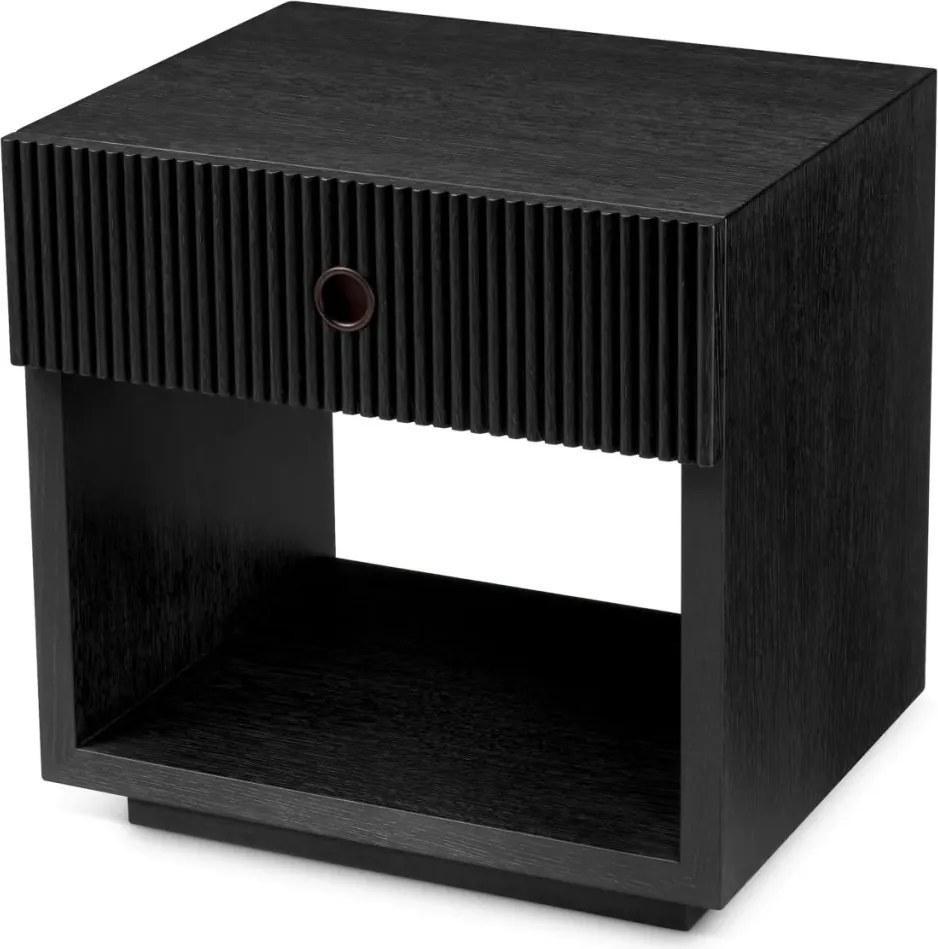 Noptiera design LUX, Furnir de stejar gri carbune, Dimitrios