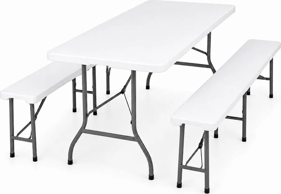 Set catering/camping - masă ESSEN + 2x bancă LINDAU