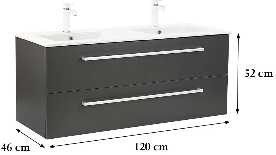 Dulap inferior Vario Clam 120 cu lavoar antracit-antracit