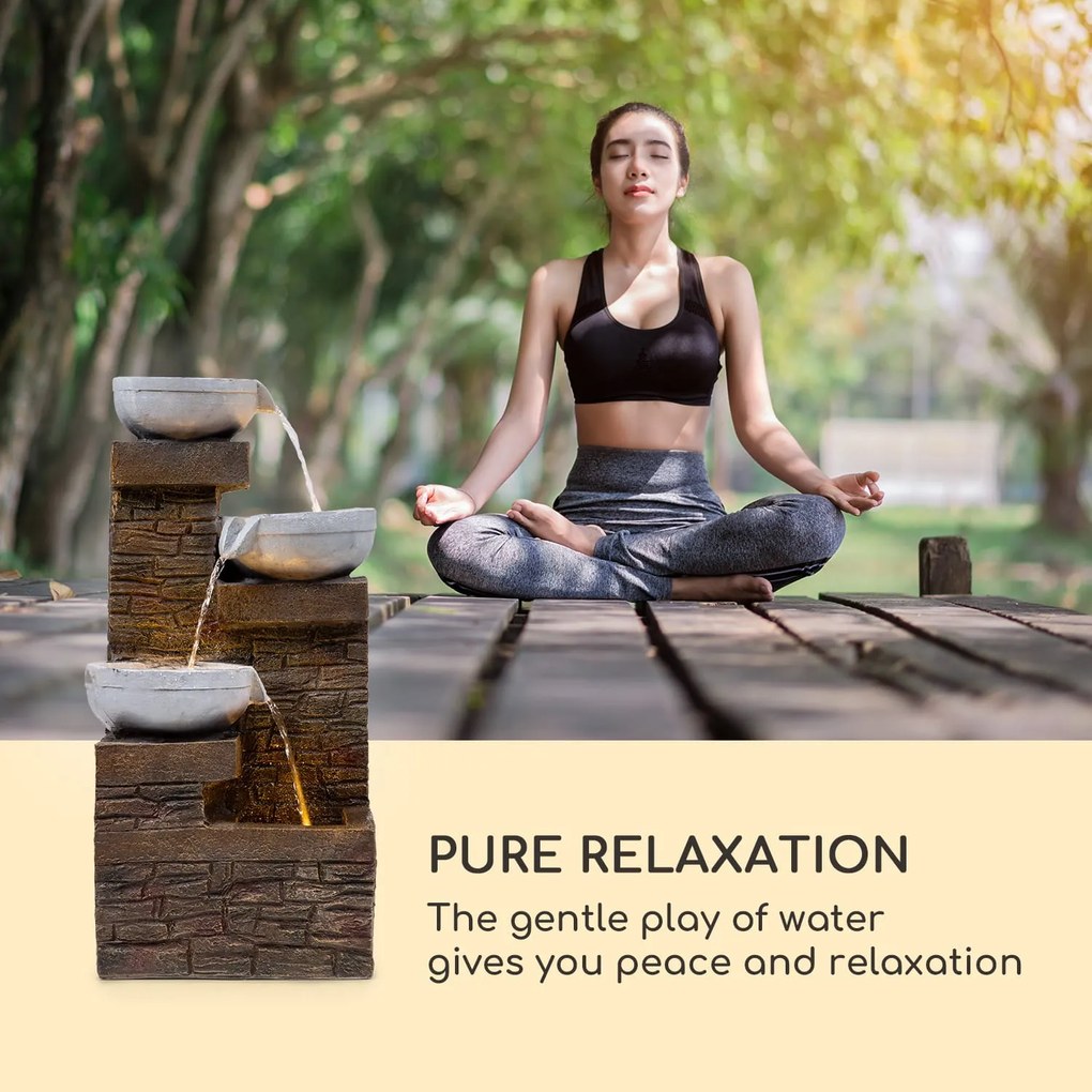 Blumfeldt Fez, fântână solară, LED, 34 × 76 × 36 cm (L × Î × l), poliresină