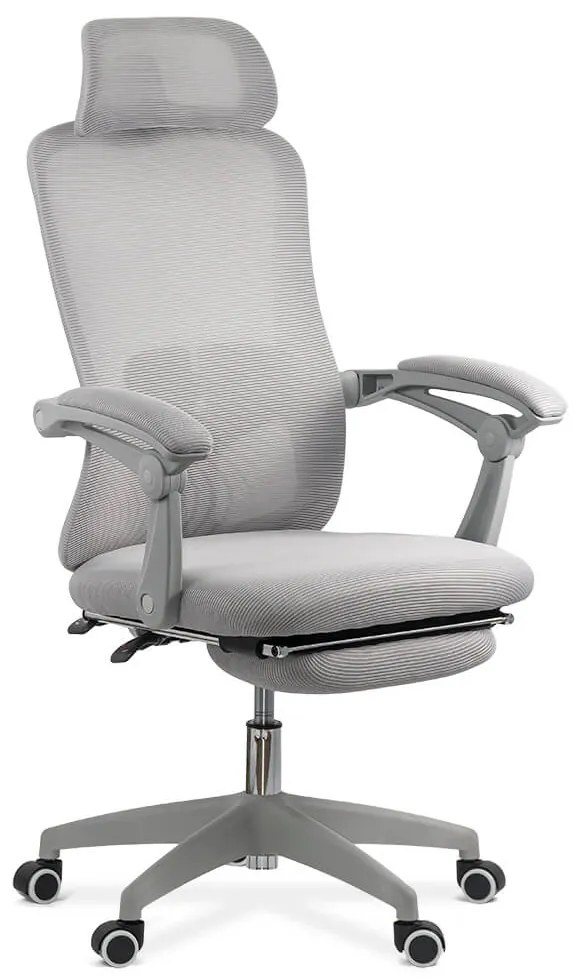 Scaun ergonomic OFF 430 gri, suport picioare și rabatare 135°