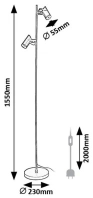 Lampadar Rabalux 73046 MAXIMILIAN 2xGU10/10W/230V