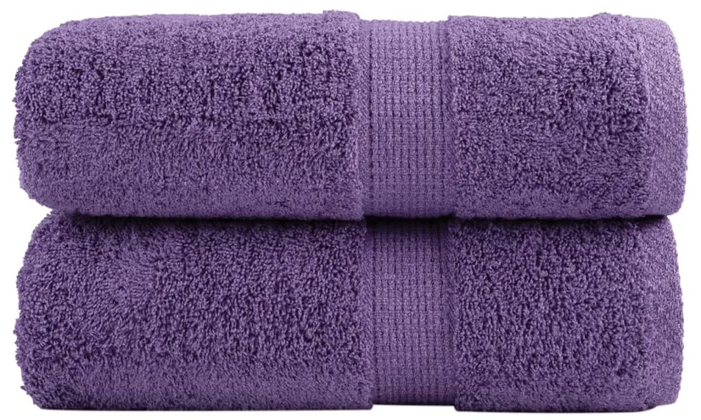 vidaXL Prosoape oaspeți premium SOLUND 2 buc violet 30x50 cm 600 gsm