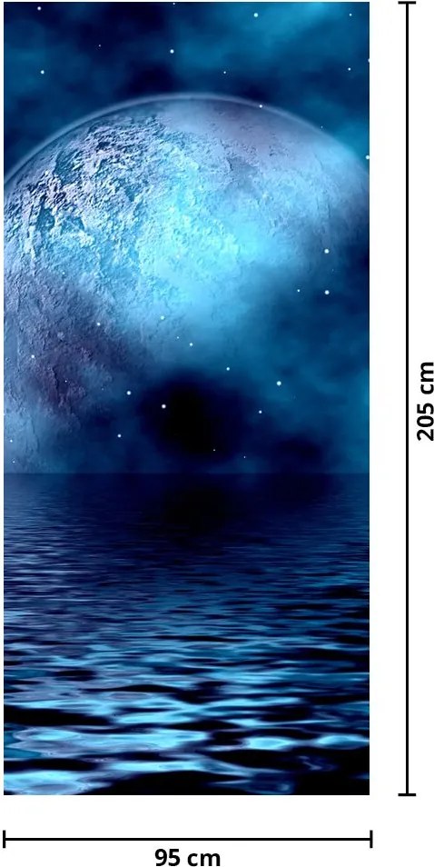 Fototapet pentru ușă - Luna și marea (95x205cm)