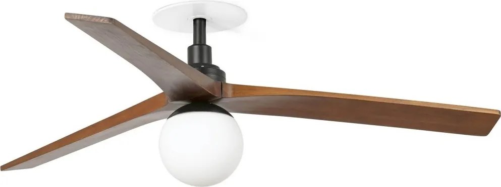 Lustra cu Ventilator incastrat tavan cu telecomanda KLIM M 125cm, negru/ nuc