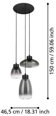 Lustră LED dimabilă pe cablu Eglo 390299 SARNARRA 3xLED/5,4W/230V 2700K