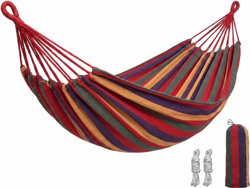 Hamac ZENVIO 200x100 cm, rosu + geanta gratuita