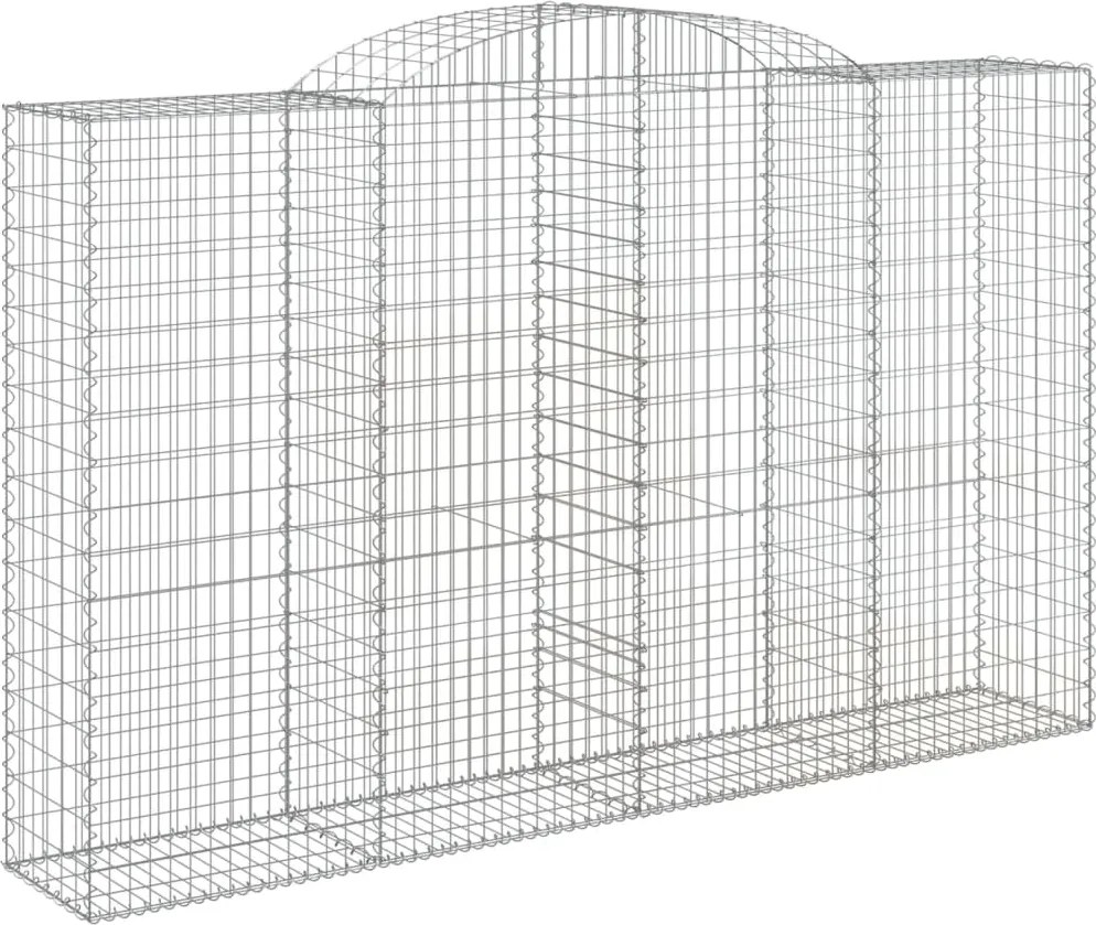 vidaXL Coș gabion arcuit, 300x50x180/200 cm, fier galvanizat