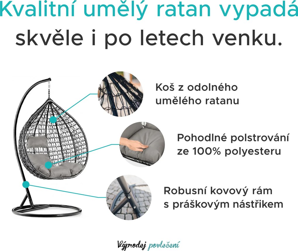 Promoție Scaun suspendat KOKON cu suport, bej Clasa II