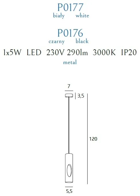 Pendul LED design modern Golden alb P0177 WH MX