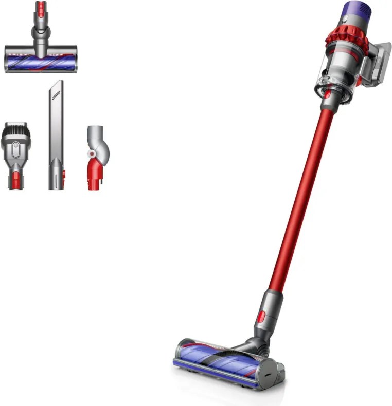 Aspirator vertical Dyson V10 Origin 394464-01, 525W, 151AW, 0.76l, 125000 rpm, 60 min, 3 moduri, Motorbar clar, Nichel/negrit