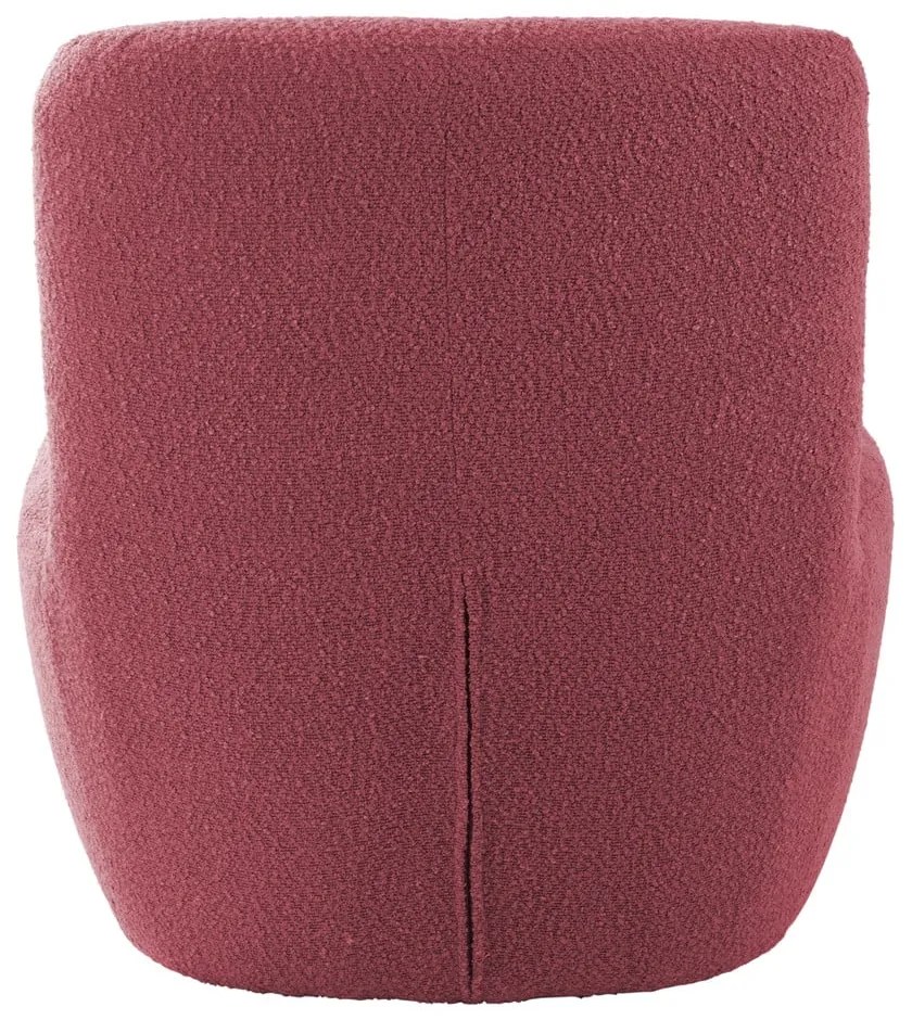 Fotoliu roz cu tapițerie din țesătură bouclé Ada – Leitmotiv