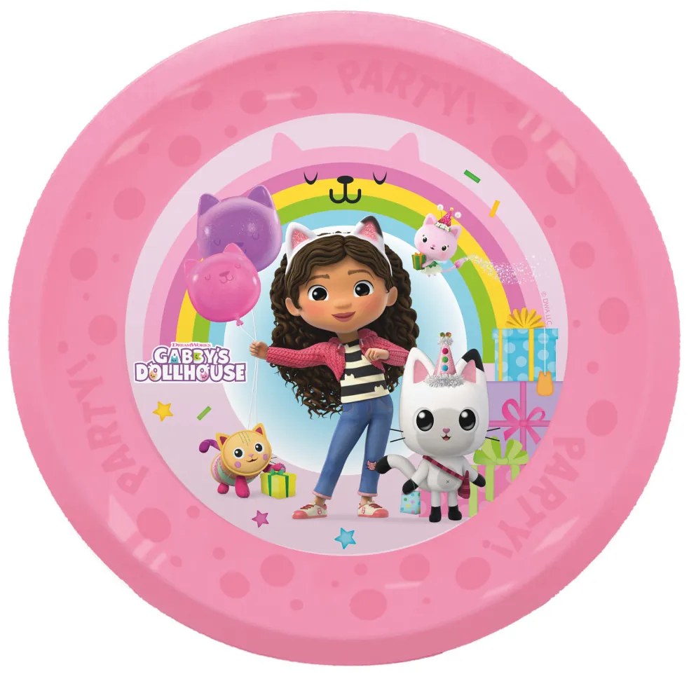 Gabby&#039;s Dollhouse Friends Set de 4 farfurii din plastic micro premium 21 cm