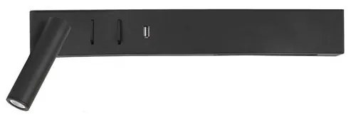 Aplica ambientala cu reader LED directionabil si USB Charger Vida neagra NVL-9533522