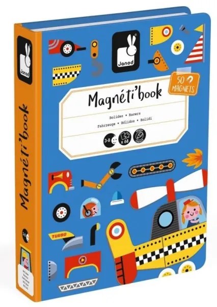 Janod - Set interactiv magnetic MAGNETIBOOK vehicule de transport