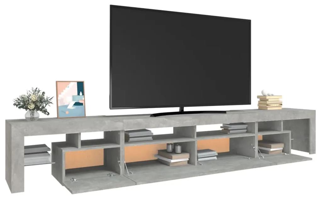 Comoda TV cu lumini LED, gri beton, 260x36,5x40cm 1, Gri beton, 260 x 36.5 x 40 cm