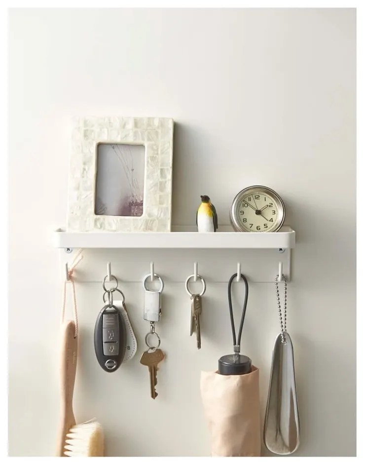 Cuier pentru chei cu raft YAMAZAKI Smart, alb