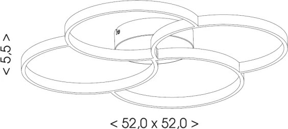 Brilagi - Plafonieră LED VELO, 42 W, 230 V, 4000 K, Ø 52 cm, negru