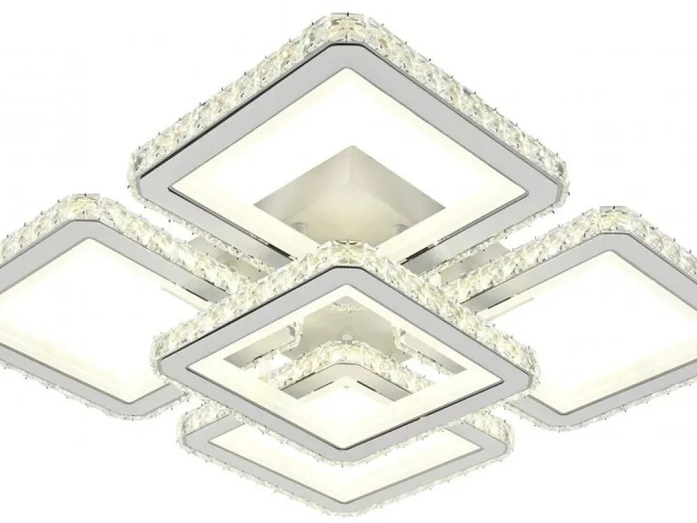 Lustra LED Cu Telecomanda, Elit's Cristal, EsnR9004-4+1, 240w, alb
