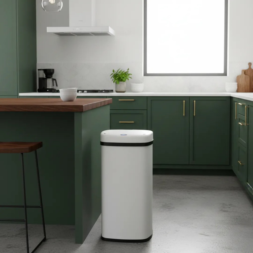 Jurhan Coș de gunoi cu senzor DEUS, 58 litri, alb