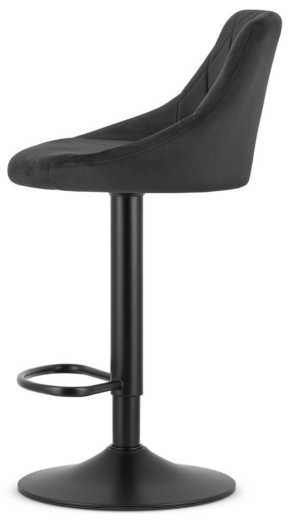 Scaun de bar negru VELVET KAST cu picior negru