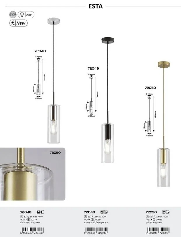 Pendul simplu design modern Esta auriu