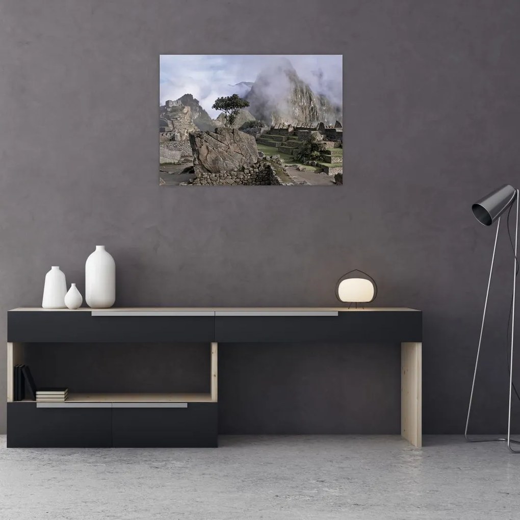 Tablou pe sticlă - Machu Picchu (70x50 cm)