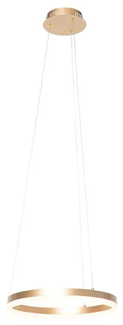 Lampă suspendată de design aurie 40 cm inclusiv LED cu 3 trepte de reglare a luminozității - Anello