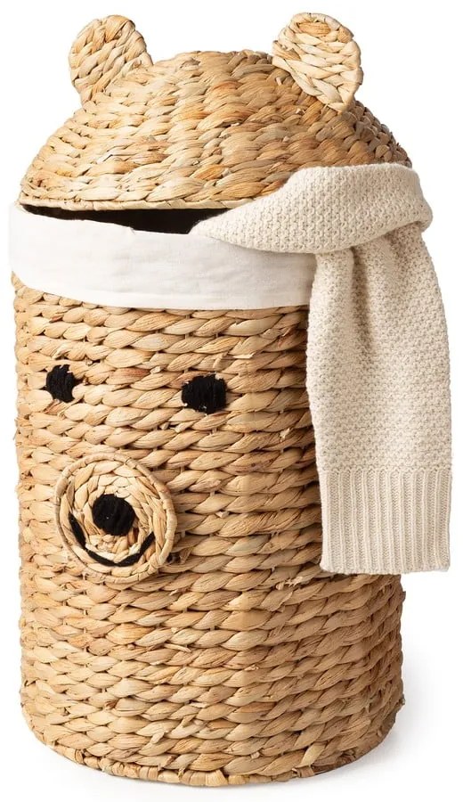 Coș de jucării pentru copii în culoare naturală din zambilă de apă ø 30x56 cm Bear – Compactor