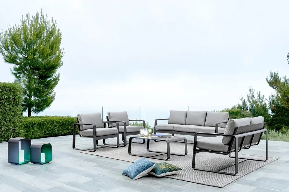 Canapea de grădină gri din aluminiu Merrigan – Bizzotto