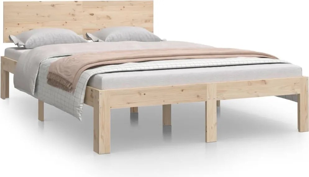 vidaXL Cadru de pat mic dublu, 120x190 cm, lemn masiv