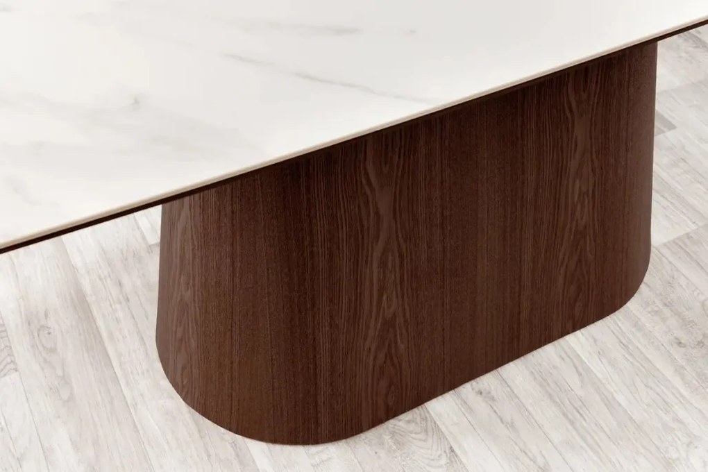 Masa sufragerie, Ceramica Alba, Furnir Nuc, UNIQUE 200cm A-45139 VC