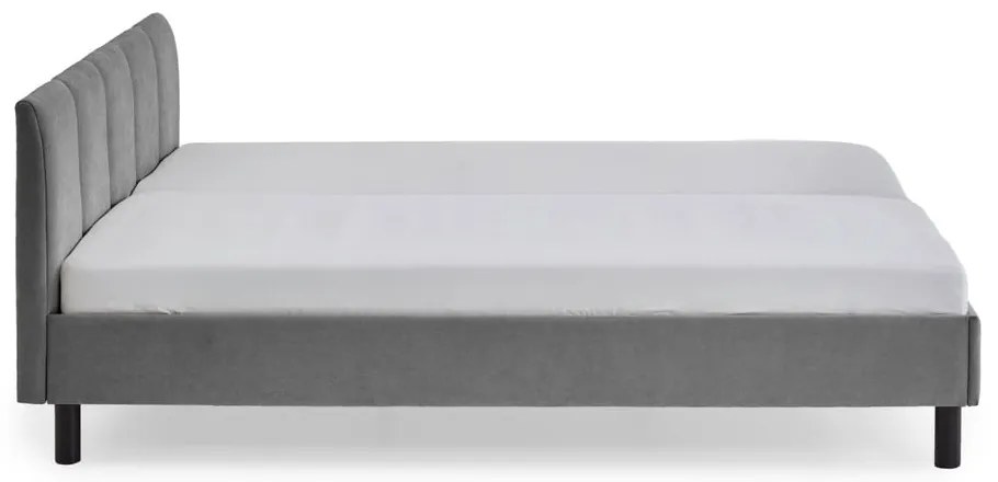 Pat matrimonial gri tapițat fără somieră 180x200 cm Joker – Meise Möbel