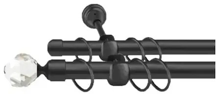 Galerie dubla Kula Crystal , grosime 19mm,negru (Alege marime: 360 cm)