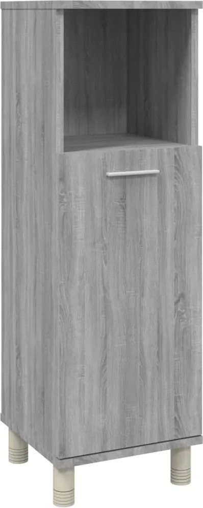 vidaXL Dulap de baie, gri sonoma, 30x30x95 cm, lemn prelucrat