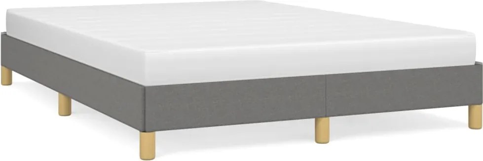 vidaXL Cadru de pat fără saltea, gri închis, 140x190 cm, textil