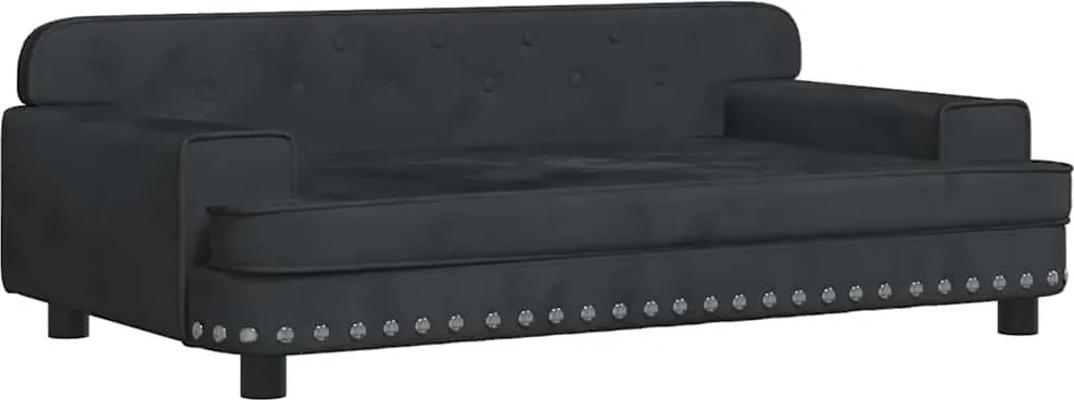 vidaXL Canapea pentru copii, negru, 90x53x30 cm, catifea