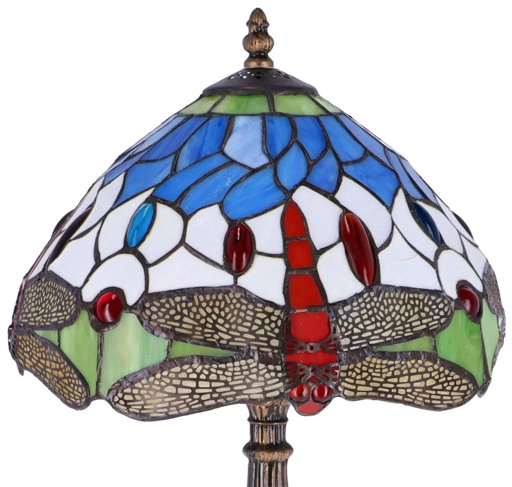 Lampa de masa Tiffany Blu h 45 cm, abajur 30 cm
